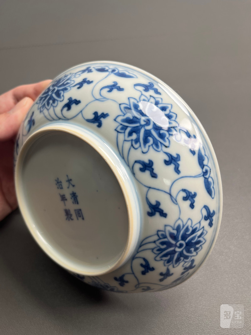 清同治  青花缠枝莲纹盘（一对） - 图25